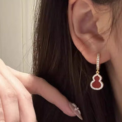 Women’s Diamond-Accented Fortune Gourd Earrings