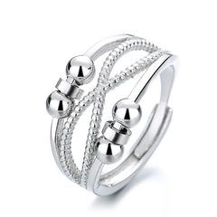 Rotatable Open-Design Double-Layer Ring for Women