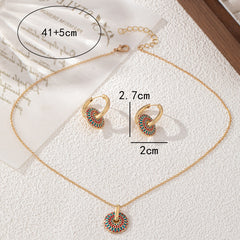 Fashionable Round Hand-painted Colorful Jewelry Set