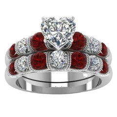 Heart-Shaped Diamond Statement Ringement Fashion Set Ring With Heart Shaped Diamonds