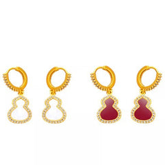 Women’s Diamond-Accented Fortune Gourd Earrings