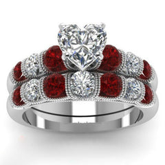 Heart-Shaped Diamond Statement Ringement Fashion Set Ring With Heart Shaped Diamonds