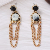 Classic Cameo Chain Dangle Earrings