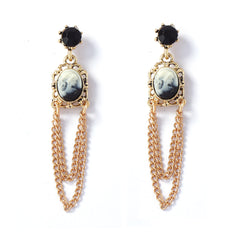 Classic Cameo Chain Dangle Earrings