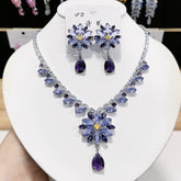 High-end Fashion Zircon Luxury Necklace And Earring Set
