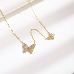 Full-Crystal Butterfly Necklace Ethereal