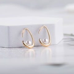 earl Earrings with Textured Brass Finish