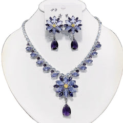 High-end Fashion Zircon Luxury Necklace And Earring Set