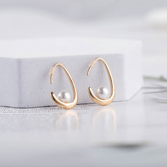earl Earrings with Textured Brass Finish