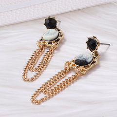 Classic Cameo Chain Dangle Earrings