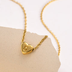 Stainless Steel 26-letter Heart Necklace