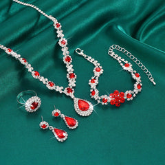 Jewelry Set Bracelet Earrings Necklace And Ringfour-piece Set