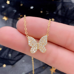 Full-Crystal Butterfly Necklace Ethereal
